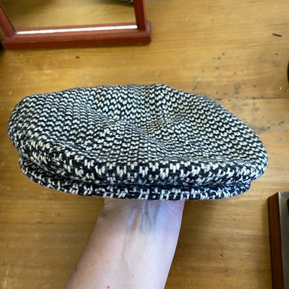 Black and White Wool Cap